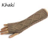 Fashion Ladies Gloves Arm Warmer Long Fingerless Knitting Wool Mittens