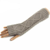 Fashion Ladies Gloves Arm Warmer Long Fingerless Knitting Wool Mittens