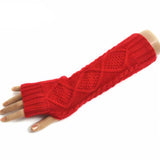 Fashion Ladies Gloves Arm Warmer Long Fingerless Knitting Wool Mittens