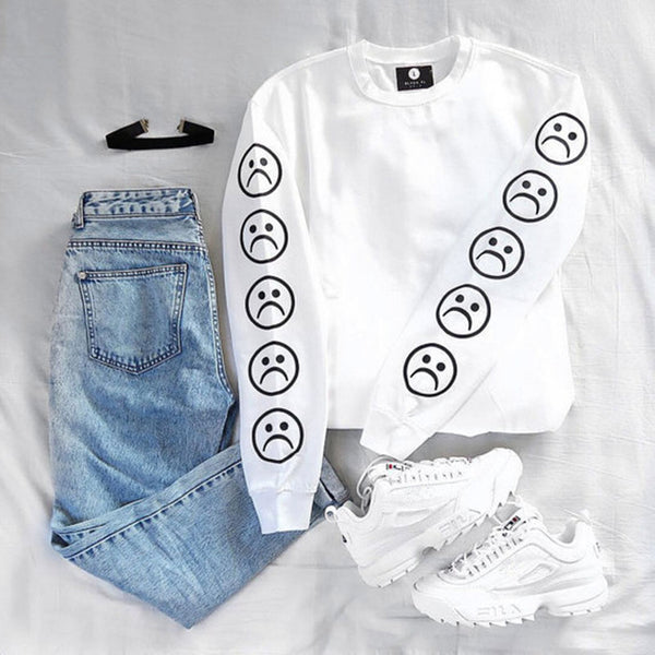 Sad Faces Emoticon Hoodie
