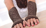 Fashion Ladies Gloves Arm Warmer Long Fingerless Knitting Wool Mittens