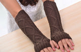 Fashion Ladies Gloves Arm Warmer Long Fingerless Knitting Wool Mittens