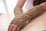 Fashion Ladies Gloves Arm Warmer Long Fingerless Knitting Wool Mittens