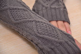 Fashion Ladies Gloves Arm Warmer Long Fingerless Knitting Wool Mittens