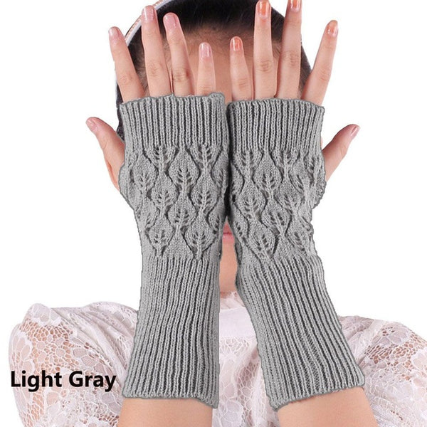 Fashion Ladies Gloves Arm Warmer Long Fingerless Knitting Wool Mittens