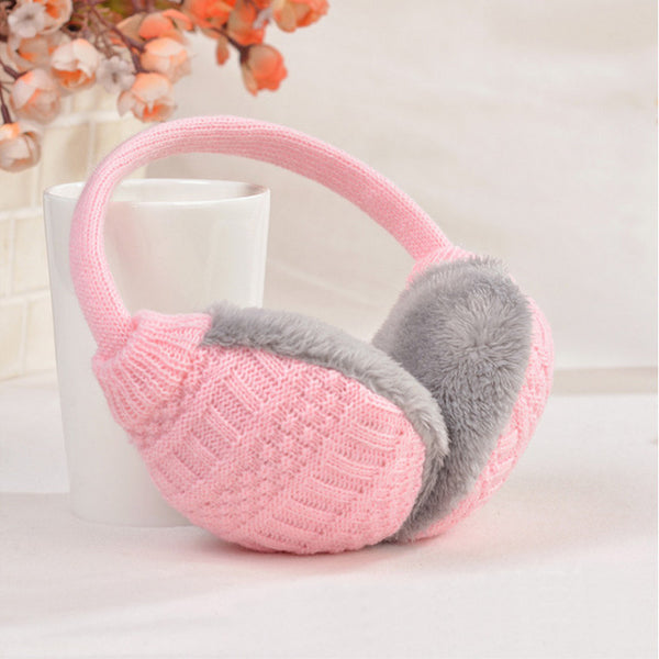Winter Earmuffs Unisex Soft Cover Knitted Plush Thick Ear Warmers