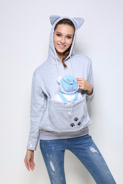 Kitty Roo - Hoodie With Cuddle Kangaroo Pouch For Dogs & Cats