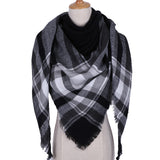 Designer Triangle Scarf for Women Shawl Cashmere Winter Plaid Wool