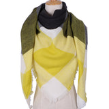 Designer Triangle Scarf for Women Shawl Cashmere Winter Plaid Wool